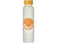 Стеклянная бутылка с бамбуковой крышкой Foggy, 600мл, с УФ-печатью, белый, горы