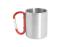 Кружка GUAYA с ручкой карабином, 230 мл, серебристый/красный
