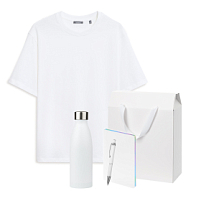 Набор с одеждой RUST (футболка, термобутылка, ежедневник, ручка), черный/белый, M/L Набор с одеждой RUST (футболка, термобутылка, ежедневник, ручка), черный/белый, M/L