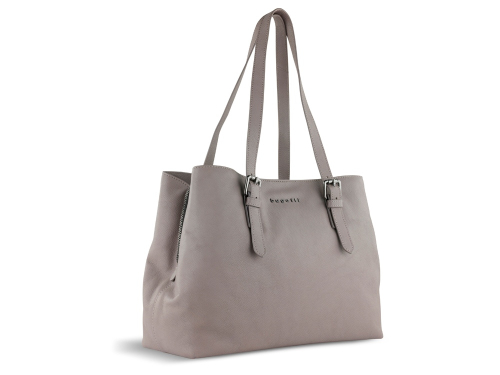 Сумка женская BUGATTI БЕЛЛА | BELLA, бежевая, воловья кожа/полиэстер, 33х14х25 см