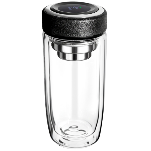 Термос стеклянный с LED-дисплеем Smartview, Чёрный