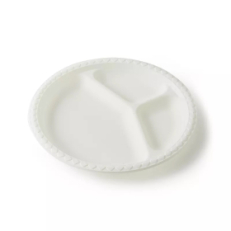 Круглая тарелка с разделением на 3 зоны из кукурузного крахмала 10 дюймов  , Белый