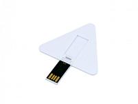 USB-флешка на 16 Гб в виде пластиковой карточки треугольной формы, белый USB-флешка на 16 Гб в виде пластиковой карточки треугольной формы, белый