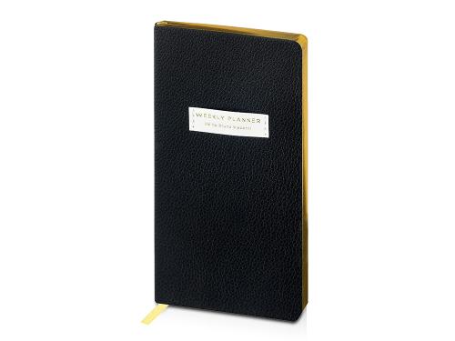 Еженедельник недатированный А6 Black с нашивкой, черный