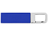 Флеш-карта USB 2.0 16 Gb с карабином Hook, синий/серебристый