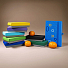 Коробка подарочная CRAFT BOX размер 17,5 x 11,5 x 4 см, серый, голубой