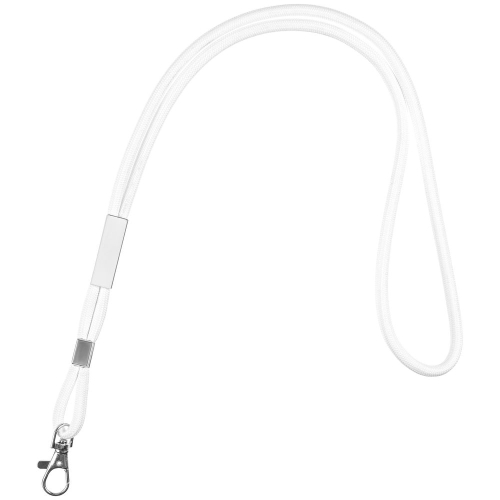 Шнурок для бейджа Tube Metal, белый