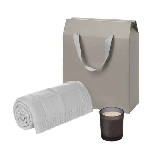 Подарочный набор Энигма (Enigmа), Селла Софт (Cella Soft), серый (свеча, плед)