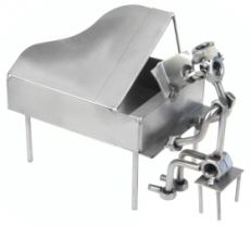 Пианист-виртуоз Фигурки из металла HINZ &amp; KUNST, Серый + чёрный