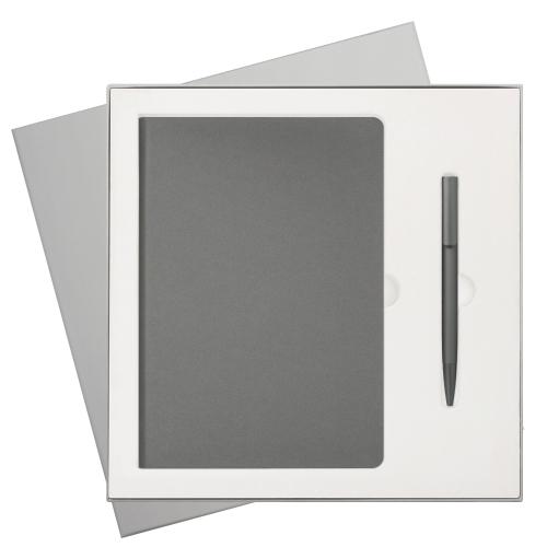 Подарочный набор Moon river, серый (ежедневник, ручка)