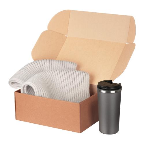 Подарочный набор Форгес (Forges), серый (шарф, термокружка)