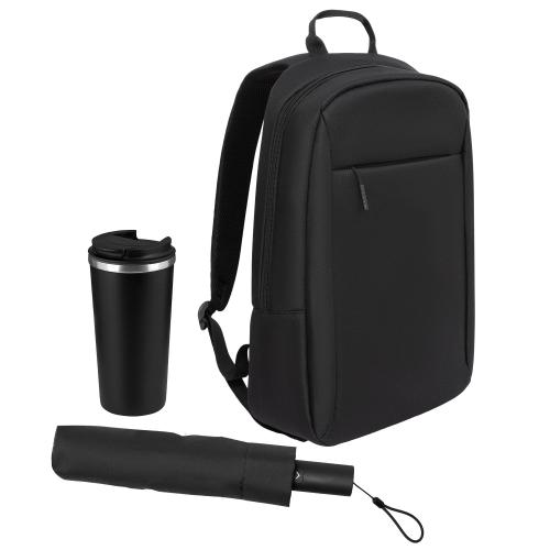 Подарочный набор Сириус (Sirius), черный (зонт, термокружка, рюкзак)