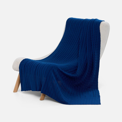 Плед Tressa, темно-синий (кобальт)