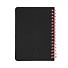 Блокнот на двойной пружине HELIX MINI, 105 х 150  мм, черный с красным, блок в клетку, черный, красный
