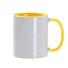 Кружка для сублимации, 330 мл, d=82 мм, стандарт А, белая, желтая внутри, желтая ручка, белый, желтый