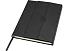 Блокнот Alejandra формата А5 с твердой обложкой из переработанной кожи - сплошной черный