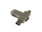 USB 2.0- флешка на 32 Гб поворотный механизм 2 в 1, c дополнительным разъемом Type-C с одноцветным металлическим клипом, серый