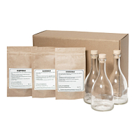 Набор  "Сам себе сомелье" для приготовления  авторских напитков Кедровая, Малиновая, Клюквенная настойки, бежевый, настойки