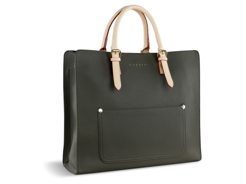 Сумка-шоппер BUGATTI ЭЛЛА | ELLA, оливковая, полиуретан, 37х12х31 см