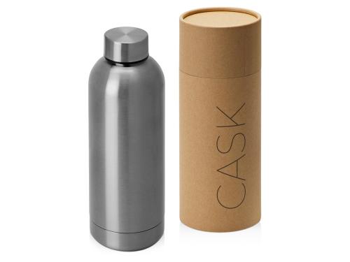 Вакуумная термобутылка Cask Waterline, 500 мл, тубус, серебристый глянцевый