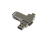 USB 3.0- флешка на 128 Гб поворотный механизм 2 в 1, c дополнительным разъемом Type-C с одноцветным металлическим клипом, серебристый
