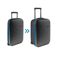 Чемодан складной Rollink Earth 55x40x20 см, 2 колеса, черный/синий Чемодан складной Rollink Earth 55x40x20 см, 2 колеса, черный/синий