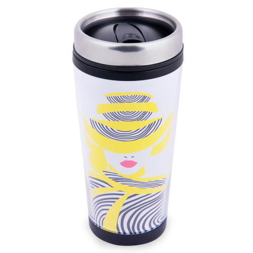 Термокружка DESK под полиграфическую вставку, 350 мл
, прозрачный, черный