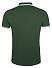 Рубашка поло мужская Pasadena Men 200 с контрастной отделкой, зеленая с белым
