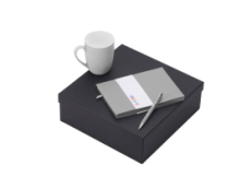 Подарочный набор с блокнотом С1, металлической ручкой и кружкой, серый