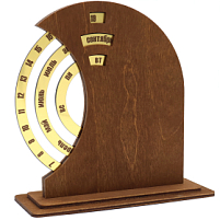 Вечный календарь из дерева TimeLore, Коричневый / золотой Вечный календарь из дерева TimeLore, Коричневый / золотой