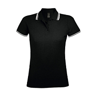 Поло женское PASADENA WOMEN 200, черный, белый Поло женское PASADENA WOMEN 200, черный, белый
