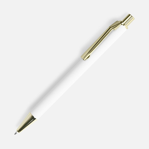 Ручка шариковая Lobby Soft Touch Gold, белая