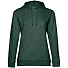 Толстовка с капюшоном женская Hoodie, темно-зеленый меланж