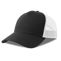 Бейсболка RAPPER COTTON-S, 5 клиньев, пластиковая застёжка, черный, белый