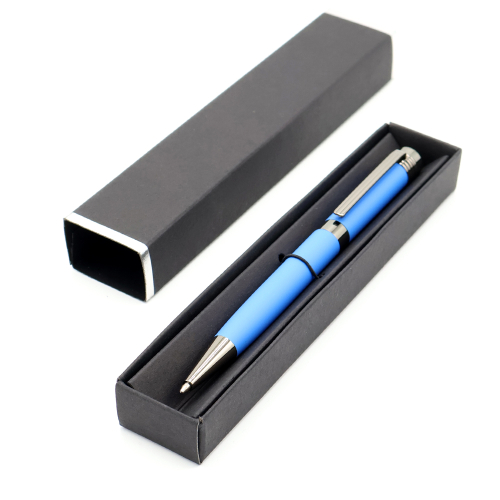 Ручка Senator в коробке Cradle чёрной с серебристым, Синий