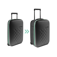 Чемодан складной Rollink Earth 55x40x20 см, 2 колеса, черный/зеленый Чемодан складной Rollink Earth 55x40x20 см, 2 колеса, черный/зеленый