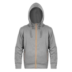 Толстовка худи на молнии с начесом LAS VEGAS MAN 280, серый меланж