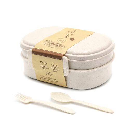 Ланчбокс (контейнер для еды) Terens из пшеничного волокна, Бежевый