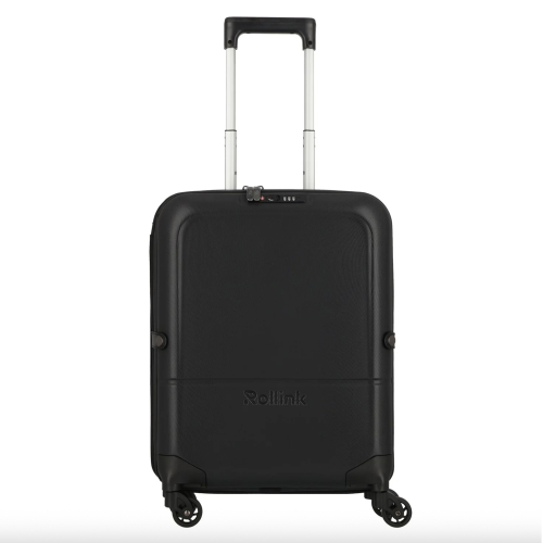 Чемодан складной Rollink FLEX LIGHT 55x40x20 см, 4 колеса, черный