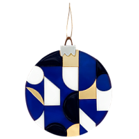 Ёлочное украшение Хундертвассер, коллекция ARTS`ME (синий с белым и с золотом)