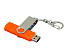 Флешка с поворотным механизмом, c дополнительным разъемом Micro USB, 16 Гб, оранжевый