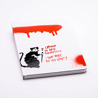 Тетрадь Pininfarina Stone Paper Banksy Крыса 14х21см каменная бумага, 64 листа, линованная