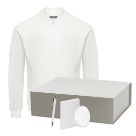 Набор с одеждой TORRES (толстовка, зарядное устройство, блокнот, ручка), белый/серебряный, XXL
