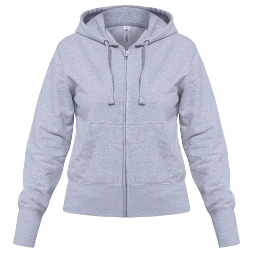 Толстовка женская Hooded Full Zip серый меланж