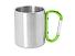 Кружка GUAYA с ручкой карабином, 230 мл, серебристый/папоротник