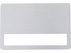 Бейдж металл+ загибушка прозрачная, 90х60мм, серебристый