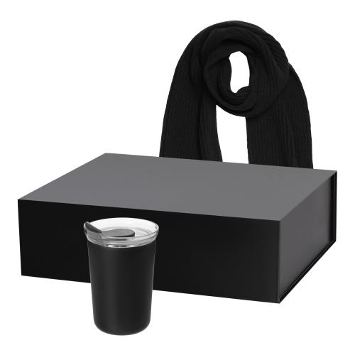 Подарочный набор Страда (Strada), Форгес (Forges), черный (термокружка, шарф)