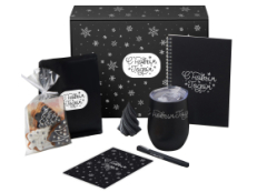Подарочный набор c термокружкой, блокнотом, ручкой и свечкой, черный