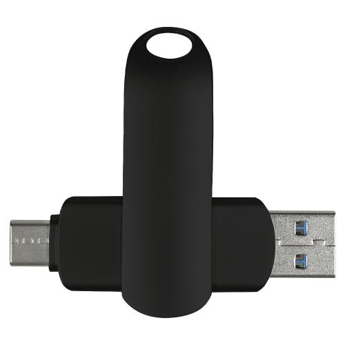 Флеш накопитель USB 3.0 + TYPE C Cupertino, черный матовый