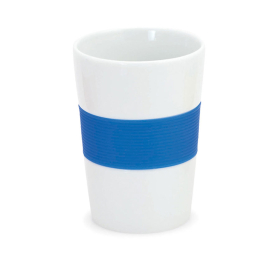 Стакан NELO, керамика, силикон, белый, синий